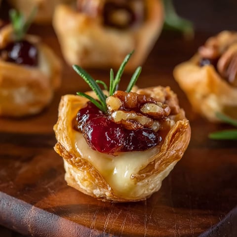 A plate of Cranberry Brie Bites.