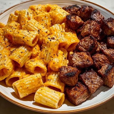 A plate of food with meat and pasta.