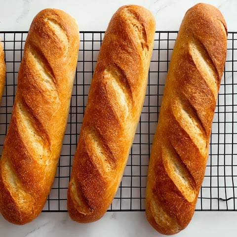 Three sauerteig sandwich rolls on a cooling rack.