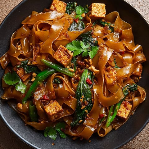 A plate of Thai Drunken Noodles.