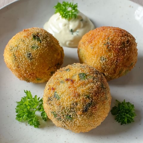 Three Reisbomben on a plate.