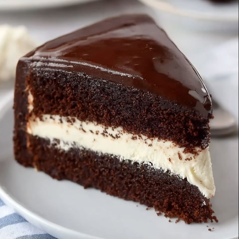 A slice of chocolate cake on a plate.