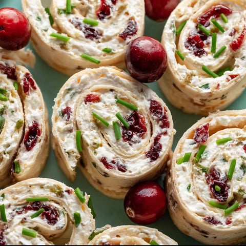 A plate of Weihnachts-Cranberry-Röllchen.