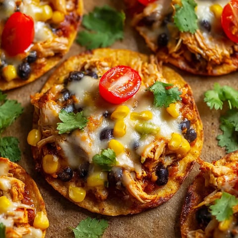A plate of Mexican chicken tostadas.