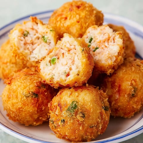 A plate of garnelenbällchen.