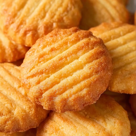 A pile of Sablés Bretons cookies.