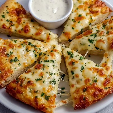 A slice of pizza with garlic and cheese.