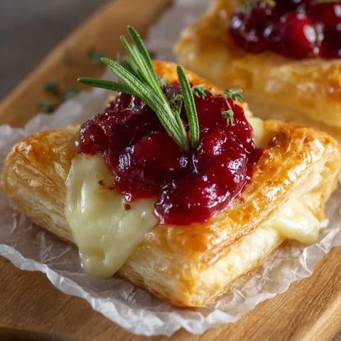 A pastry with a slice of cheese and a berry on top.