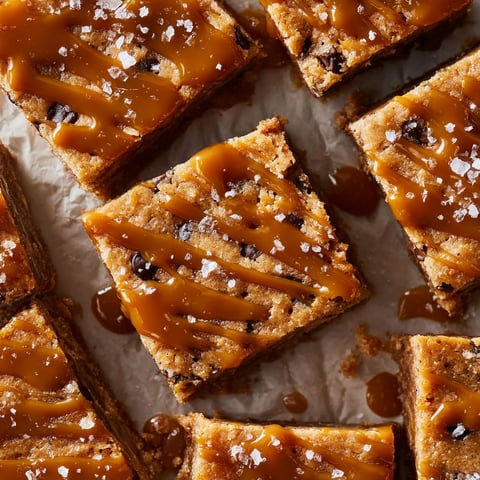 Sticky toffee blondies on a tray.