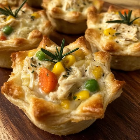 A muffin tin filled with chicken pot pie.