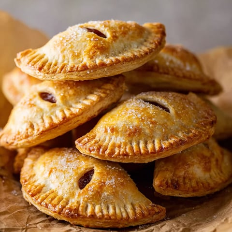 A stack of sourdough apple hand pies.